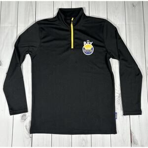 Golden State Warriors NBA The Bay Boy's Large Pullover Jacket 1/4 Zip Black